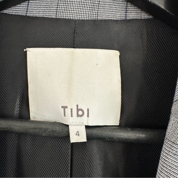 Tibi Oversized Jasper Checked Woven Blazer Size 4 Grey Multi Colour - Picture 7 of 15